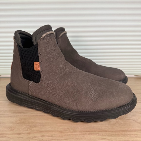 Hey Dude Branson Classic Casual Grey Craft Leather Boots size 12 - Picture 1 of 9
